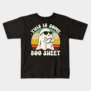 This Is Some Boo Sheet Ghost Halloween Vintage Fun Costume Kids T-Shirt